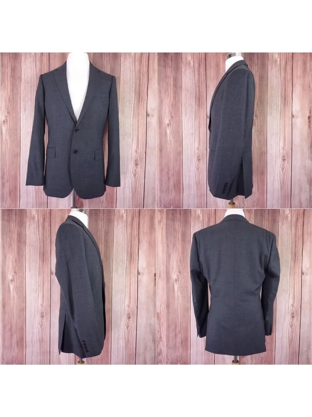 J. Crew Ludlow Slim Fit Charcoal Gray Wool Suit Jacket J3272 Tollengo 1900